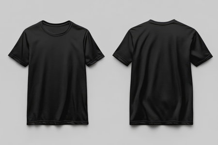 Black T-Shirt Mockup - Two front and back viewsの素材