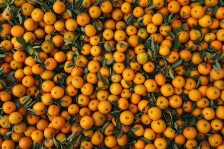 Tangerines background. Top view. Tangerine pattern.の素材