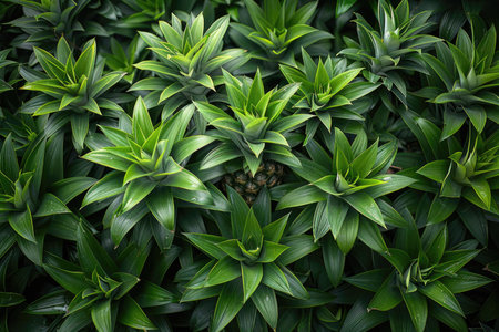 Green leaves pattern background. Tropical plant leaf texture. Green leaves backgroundの素材