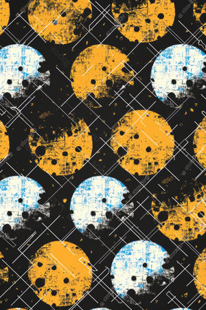 Seamless background pattern. Abstract geometric pattern with circles and dots.の素材