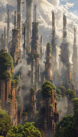 Incredible view of the giant pine trees in Lao Cai, Vietnamの素材