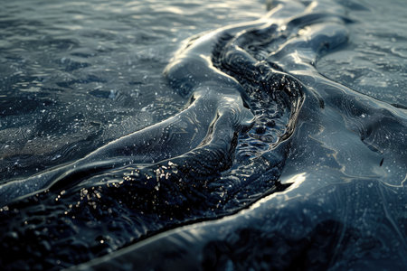 abstract texture of the surface of the water with waves and ripplesの素材