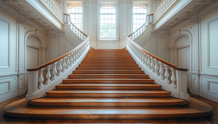 Staircase in the interior of an old palace. 3d renderの素材