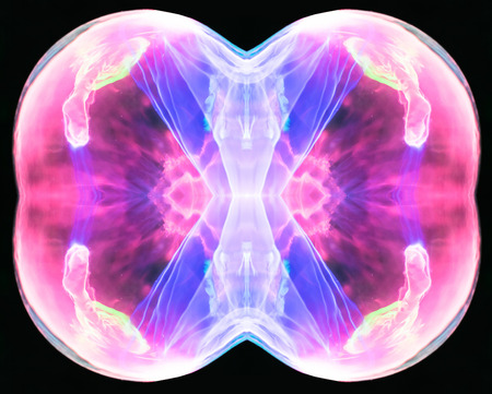 An abstract picture of a bubble kaleidoscopic pattern of plasma lamp glowing