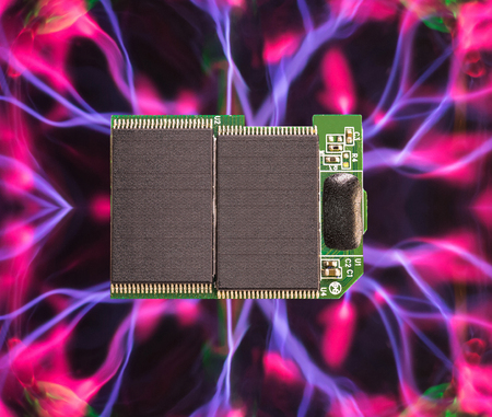 An abstract view of a computer chip network in plasma energy field