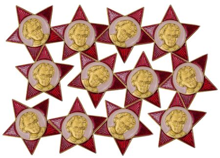 A retrospective pattern from Soviet Union young pioneer starsの写真素材