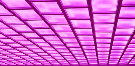 Pink light building background in Moscowの写真素材