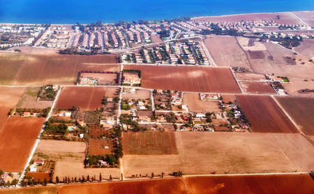 Aerial view of Cyprus surrounded by azure sea