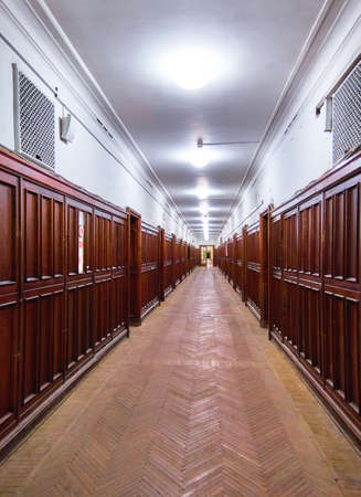 Moscow, Russia - April 5 2021: Fragments of building interiors in campus of Moscow universityのeditorial素材