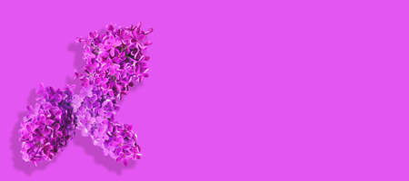 Art background of vibrant pink summer lilac flowersの写真素材