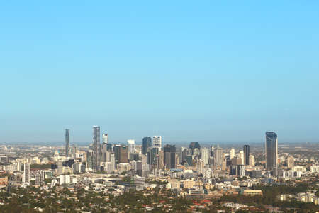 Spectacular panoramic views over the Brisbane CBD with copy spaceの写真素材