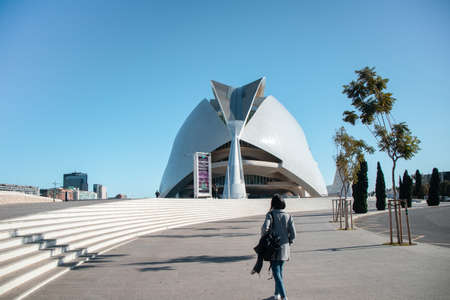 View from Queen Sofia Palace of the Arts, Futuristic architectureのeditorial素材