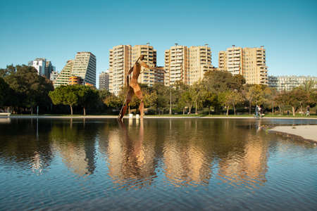 Neptune statue near Palau de les Arts Reina Sofiaのeditorial素材