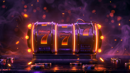 Slot machine wins the jackpot. The concept of success and victory.の素材
