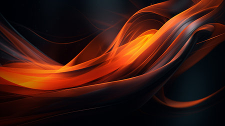 abstract background with orange and black wavy lines. vector illustrationの素材