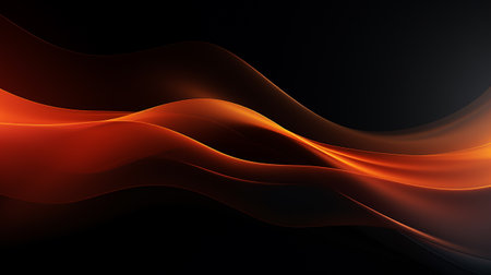 Abstract orange smoke on black background. Vector illustration for your design.の素材