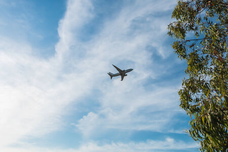 Aircraft takeoff from Catania Airport Sicilyの写真素材