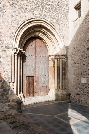 Ancient church door in a Sicilian castleのeditorial素材