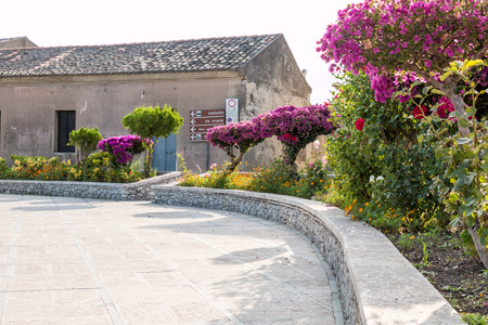 Sicilian characteristic corner in a small villageのeditorial素材
