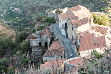 Sicilian city on eastern coastの写真素材