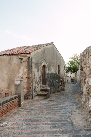 Sicilian city on eastern coastの写真素材