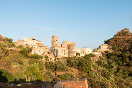sicilian city on eastern coastの写真素材