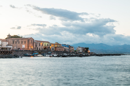 sicilian city on eastern coastのeditorial素材