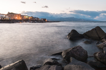 Sicilian city on eastern coastのeditorial素材
