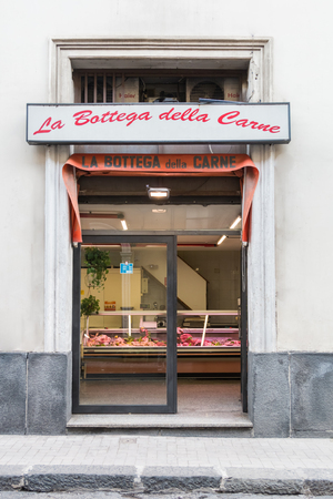 True Sicilian butcher to work in Riposto Cataniaのeditorial素材