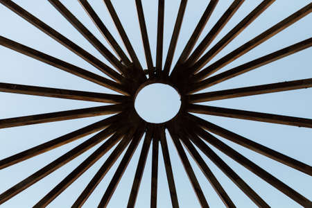 Metal pattern in a window without glassの写真素材