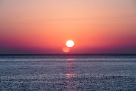 Stunning sunrise in late summer in Ripostoの写真素材