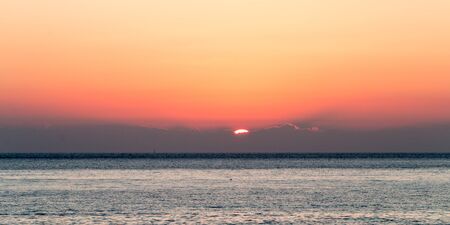 Stunning sunrise in late summer in Ripostoの写真素材