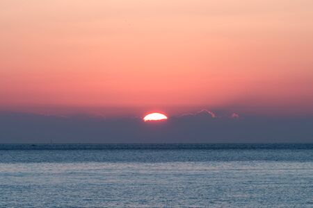 Stunning sunrise in late summer in Ripostoの写真素材