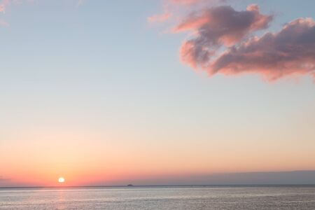 Stunning sunrise in late summer in Ripostoの写真素材