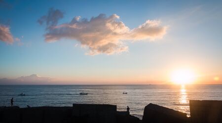 Stunning sunrise in late summer in Ripostoの写真素材
