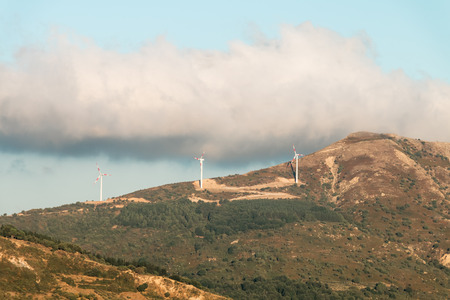 Wind generators in nebrodi mountain Sicilyの写真素材