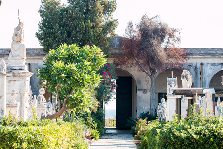 Ornamental details present on the graves of the cemeteries in Sicilyの写真素材