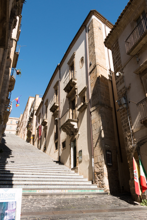 Famous staircase of Caltagirone in Sicily known for ITS ceramicsのeditorial素材