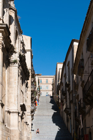 Famous staircase of Caltagirone in Sicily known for ITS ceramicsのeditorial素材