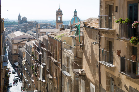 Famous city of Caltagirone Sicily known for its ceramicsの写真素材