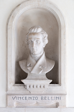 Statue of Vincenzo Bellini in Caltagirone Gallのeditorial素材