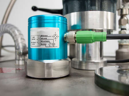 Electronic sensor with legend and cableの写真素材