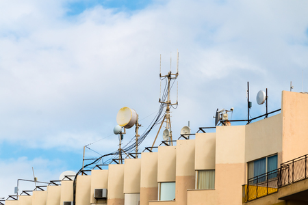repeaters telephone antennas in Calabria Sicilyの写真素材