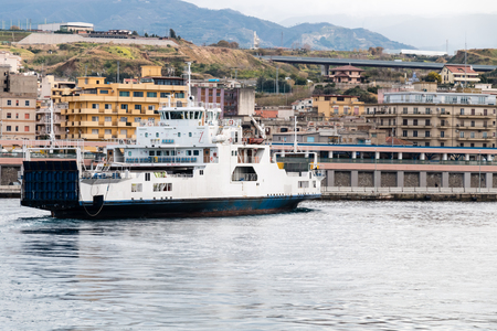 Ferryboat in messina from Italy to Sicily Strait of Sicilyの写真素材
