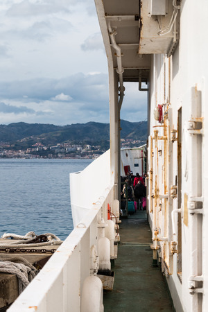Ferryboat in messina from Italy to Sicily Strait of Sicilyの写真素材
