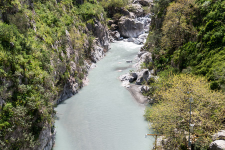 River gorge of a small river in Sicilyの写真素材