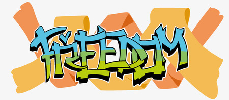 this is a vector illustration of graffiti-style wordのイラスト素材