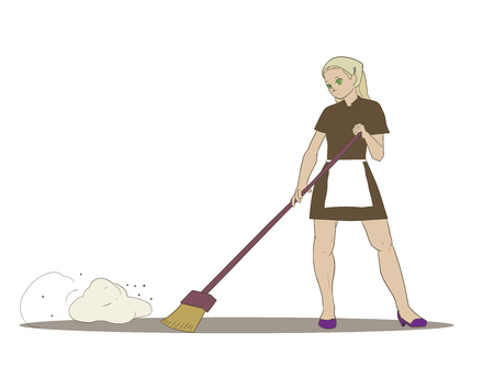 Cleaner girlのイラスト素材