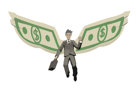 an illustration of elated businessmanのイラスト素材