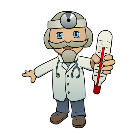 This is an illustration of a doctor in chibi styleのイラスト素材